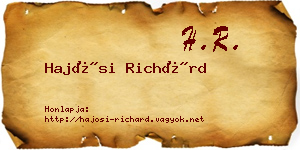 Hajósi Richárd névjegykártya